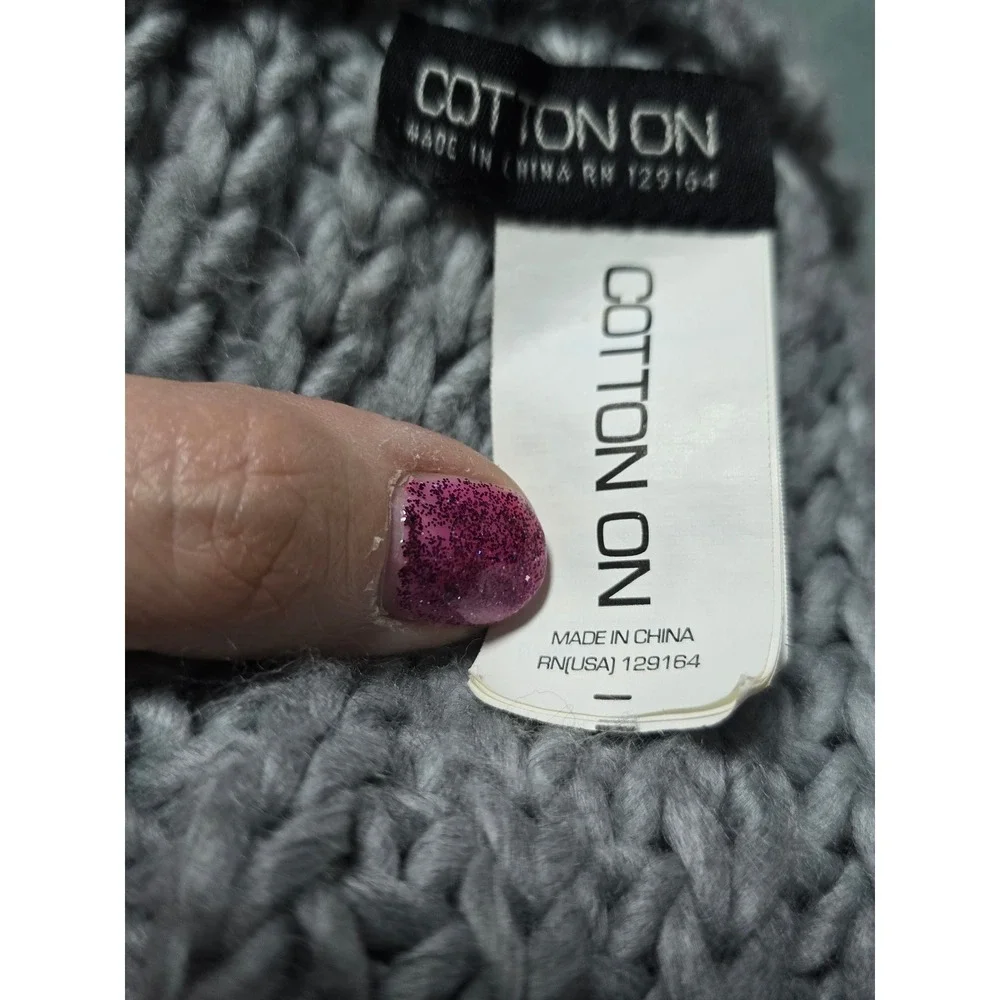 Cotton On Women Gray Knit Metallic Infinity Loop Scarf Cozy Winter Accessory (Y)